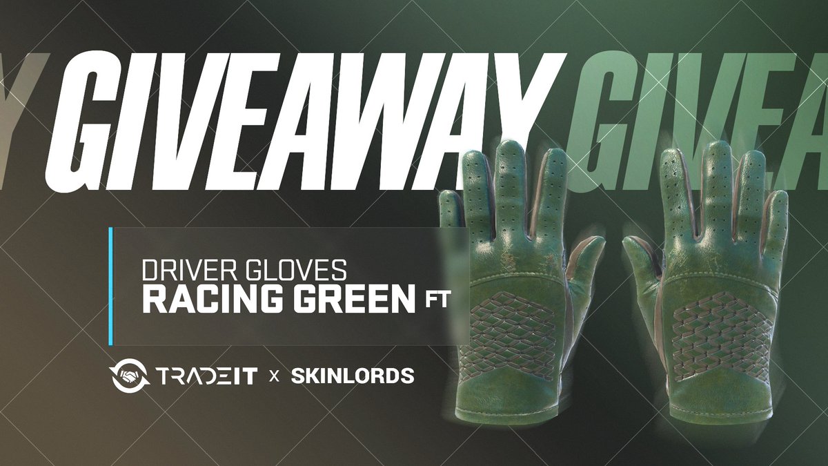 Driver Gloves Racing Green 🎁 CS2 Gloves Giveaway! ✅ To enter: - Follow @tradeit_gg and @SkinLords - Repost and Tag a friend Ends in four days! Best of luck!