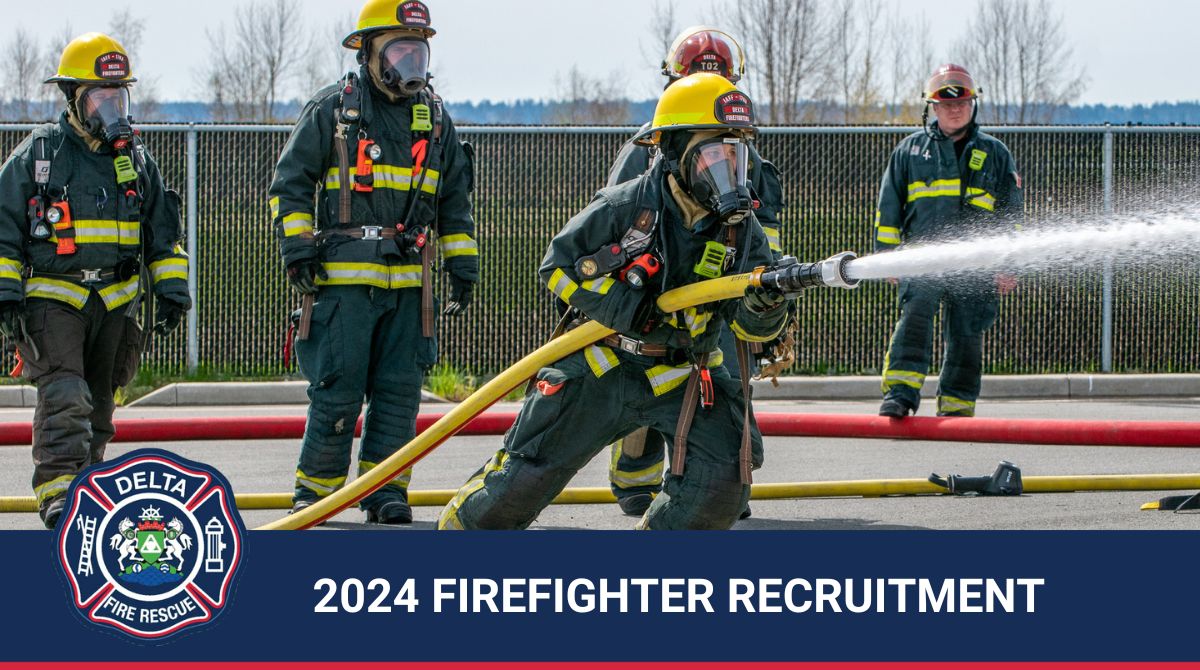 We're hiring!

Delta Fire & Emergency Services is recruiting talented and adaptable individuals who want to pursue a rewarding career as a Firefighter.

For more info on the recruitment process, required qualifications, and how to apply by June 14, visit: ow.ly/xYFf50S2TZh
