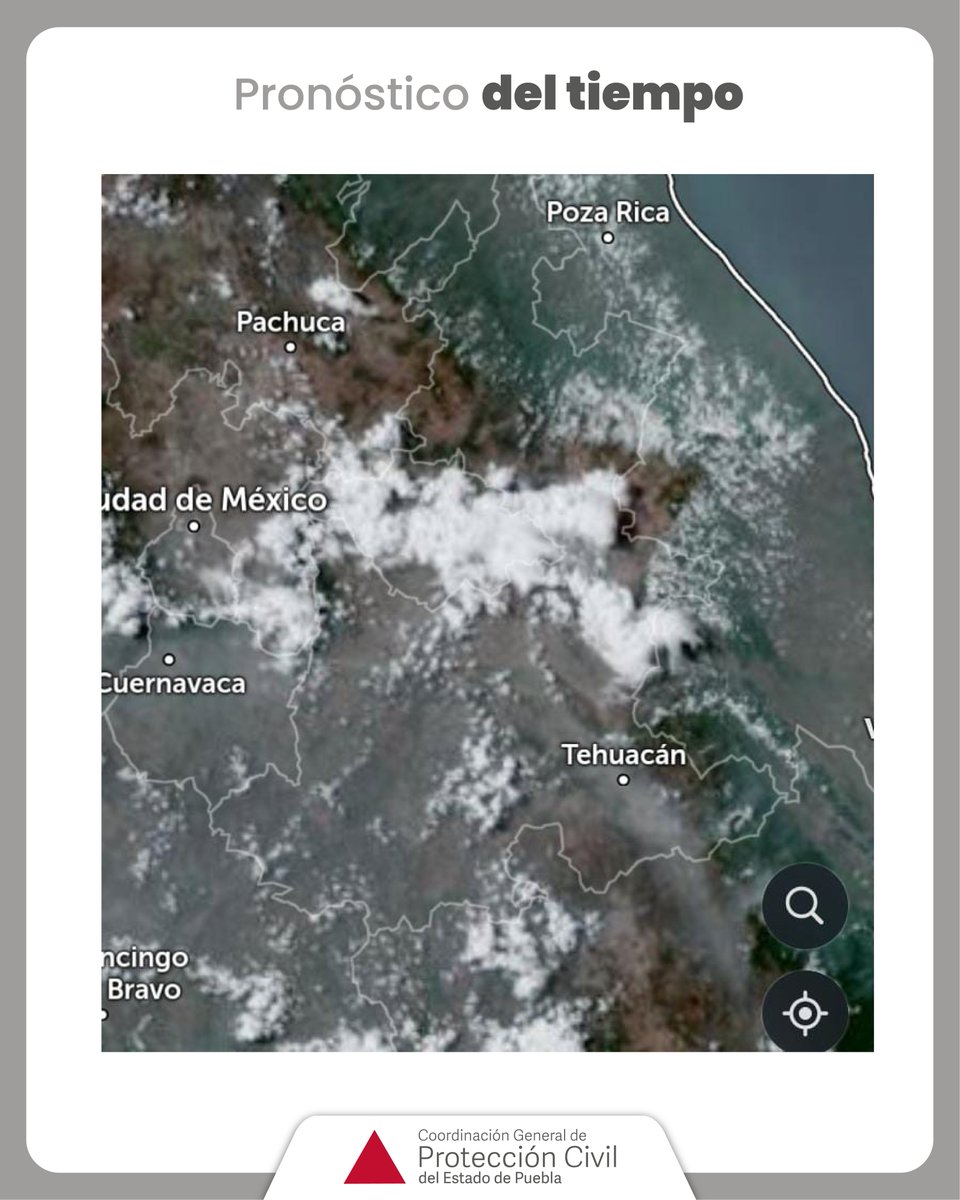 🔺De acuerdo al pronóstico meteorológico, esta Coordinación informa que este día en un horario aproximado entre 17:00 y 19:00 hrs. se prevén 🌧️ lluvias de moderadas a fuertes, posible actividad eléctrica, vientos con rachas hasta de 65 km/h., caída de granizo principalmente sobre