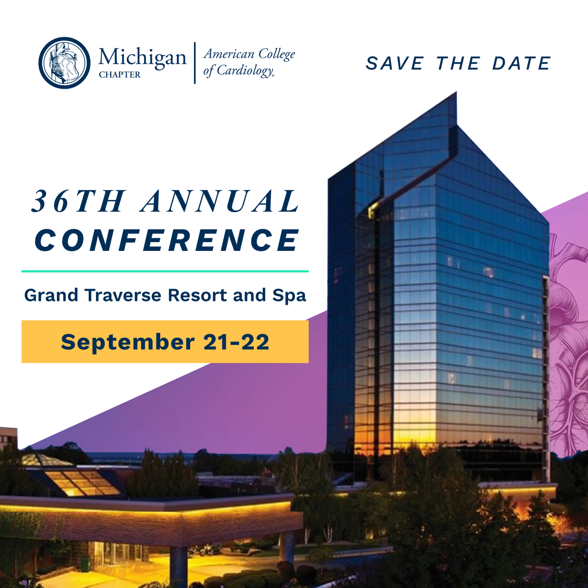 Michigan Chapter ACC (@michiganacc) on Twitter photo Take advantage of Early-Bird Registration for the 36th Annual MI ACC Conference! Save 10% by registering by May 31st here: bit.ly/3V1CwME
We look forward to seeing you in Traverse City from September 21-22! <a href="/ACCinTouch/">American College of Cardiology</a> <a href="/MichiganACC/">Michigan Chapter ACC</a> <a href="/kananth12/">Karthik Ananth</a> <a href="/NagibChalfoun/">nagib chalfoun</a> Take advantage of Early-Bird Registration for the 36th Annual MI ACC Conference! Save 10% by registering by May 31st here: bit.ly/3V1CwME
We look forward to seeing you in Traverse City from September 21-22! <a href="/ACCinTouch/">American College of Cardiology</a> <a href="/MichiganACC/">Michigan Chapter ACC</a> <a href="/kananth12/">Karthik Ananth</a> <a href="/NagibChalfoun/">nagib chalfoun</a>