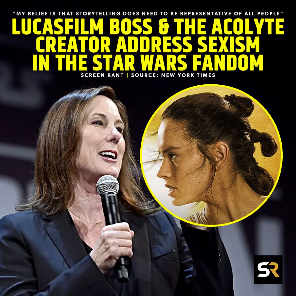 'My belief is that storytelling does need to be representative of all people,' Lucasfilm CEO Kathleen Kennedy insists. 'That’s an easy decision for me.' She notes the problems are greater now because of social media and the sheer scale of franchises. ✨ bit.ly/3wWUI1J