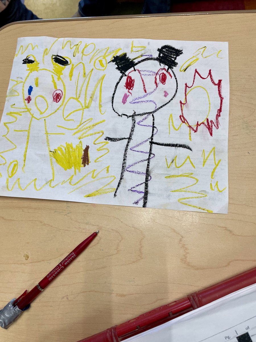 Leah: “Look! I drew Pikachu!'

When asked, she said the black one is 'mean Pikachu.' Good job, kiddo ⚡️

#5YearOld #FiveYearOld #Pikachu #Pokémon #GottaCatchEmAll