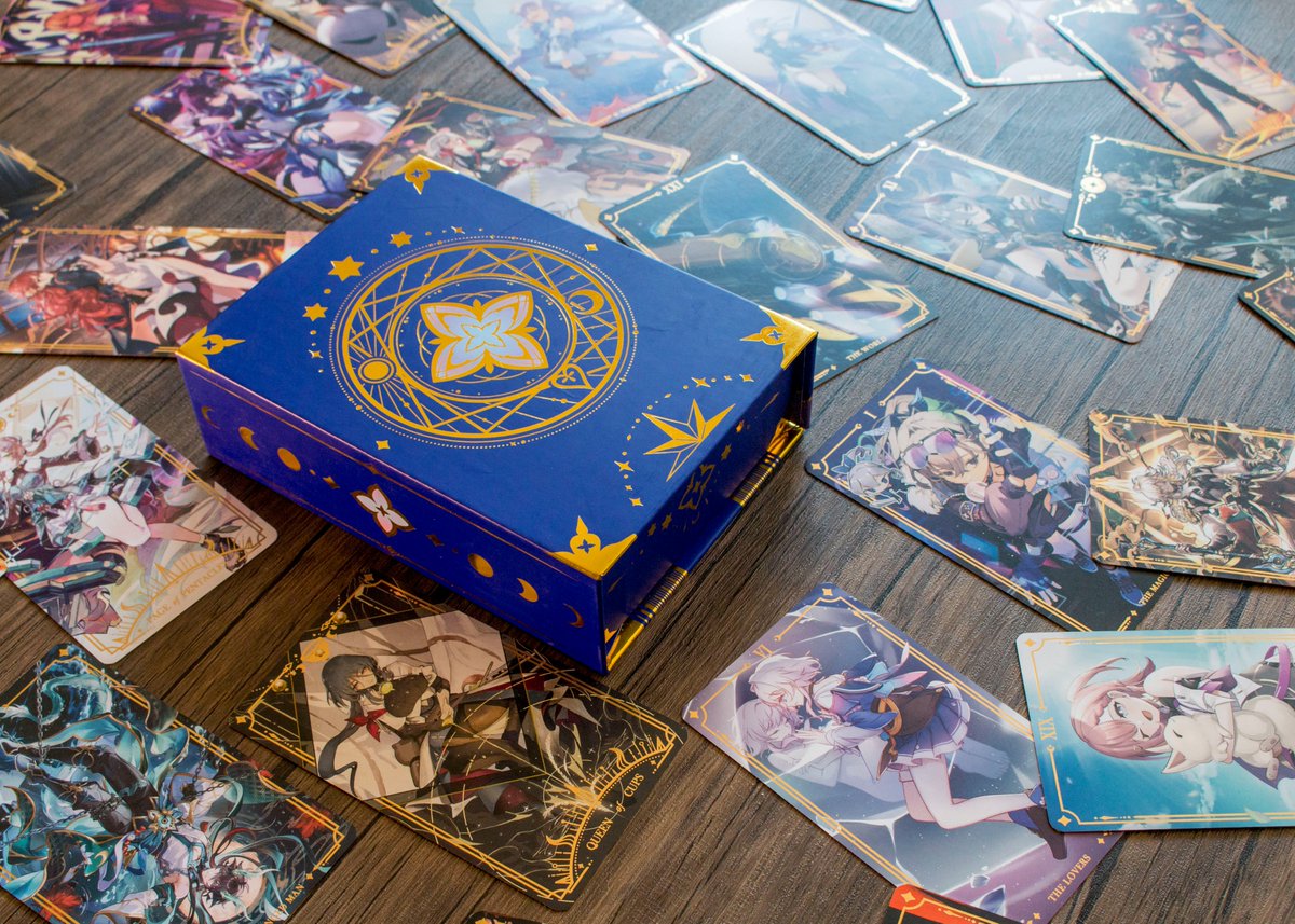 StarRailTarot's tweet photo. The Star Rail Tarot deck fan project is available for preorder now!!

https://t.co/GuHAPGKIVe

A full 78 card gold foiled tarot deck with a gold foiled storage box by over 40 illustrators.

Display it on your table or sleep with it under your pillow, its perfect for any occasion! https://t.co/egdLG1S47g