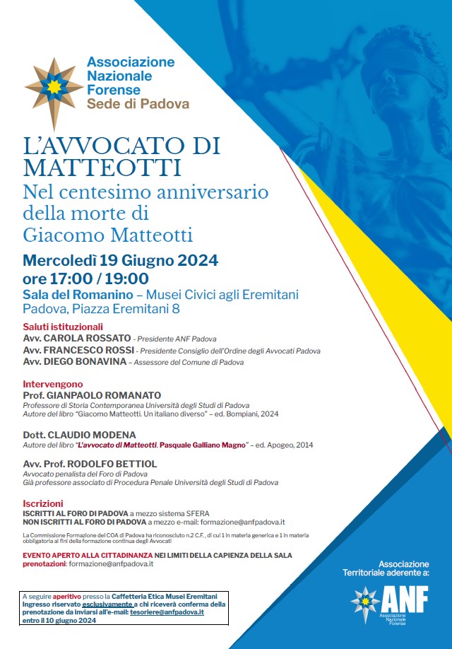 Sala del Romanino Musei Civici Eremitani 19 giugno 2024 ore 17. Prenotazione come da locandina