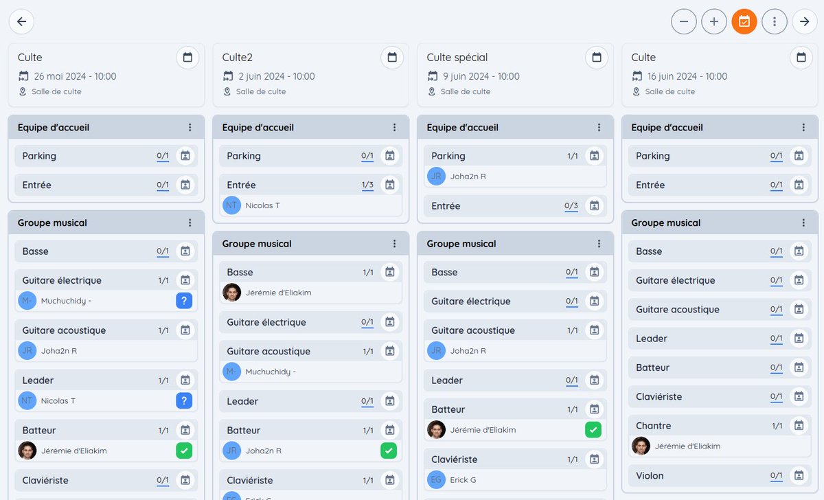 eliakimnet's tweet photo. Hello les ami•e•s 👋, la vue planning sur plusieurs réunions est disponible sur #EliakimV2 !
On y est presque, Eliakim v2 officiel va sortir très prochainement, merci pour votre patience et restez connectés 😄 https://t.co/qZpzvnwz7S