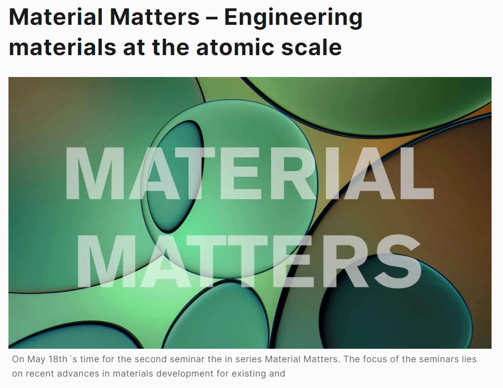18 June. Welcome to the second seminar in the series “Material Matters” with Dr Chandra Sekhar Tiwary, Metallurgical and Materials Engineering, Indian Institute of Technology Kharagpur, Indien. chalmers.se/en/current/cal…