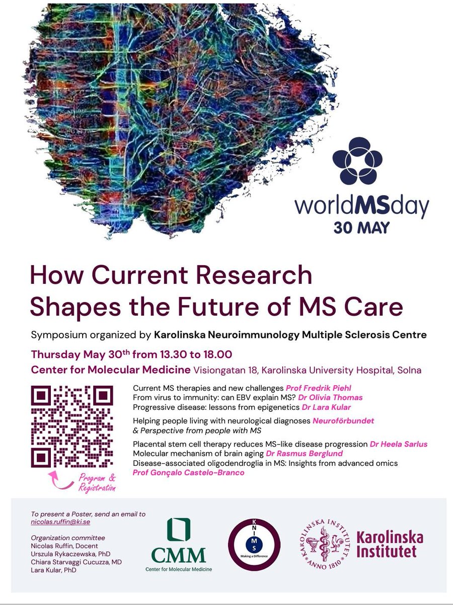 nicolas_ruffin's tweet photo. Today for World MS day at @karolinskainst we discussed 'How current science shapes the future of MS care'. Thank you @neurosweden and @MSfonden for your participation!  #HorizonEU #EBVMS #MultipleSclerosis #MS https://t.co/IU7nF3Mgao