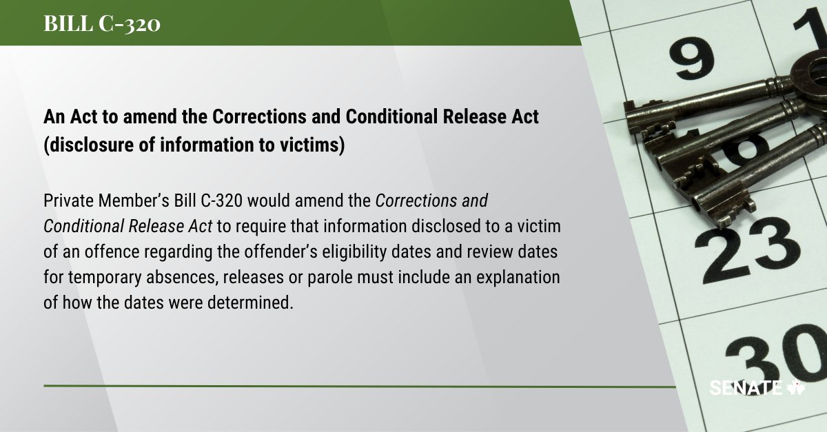 Bill #C320 has been adopted at second reading in the Senate and referred to the Senate Committee on Legal and Constitutional Affairs: ow.ly/fNI950S2YNE #SenCA #CdnPoli #LCJC