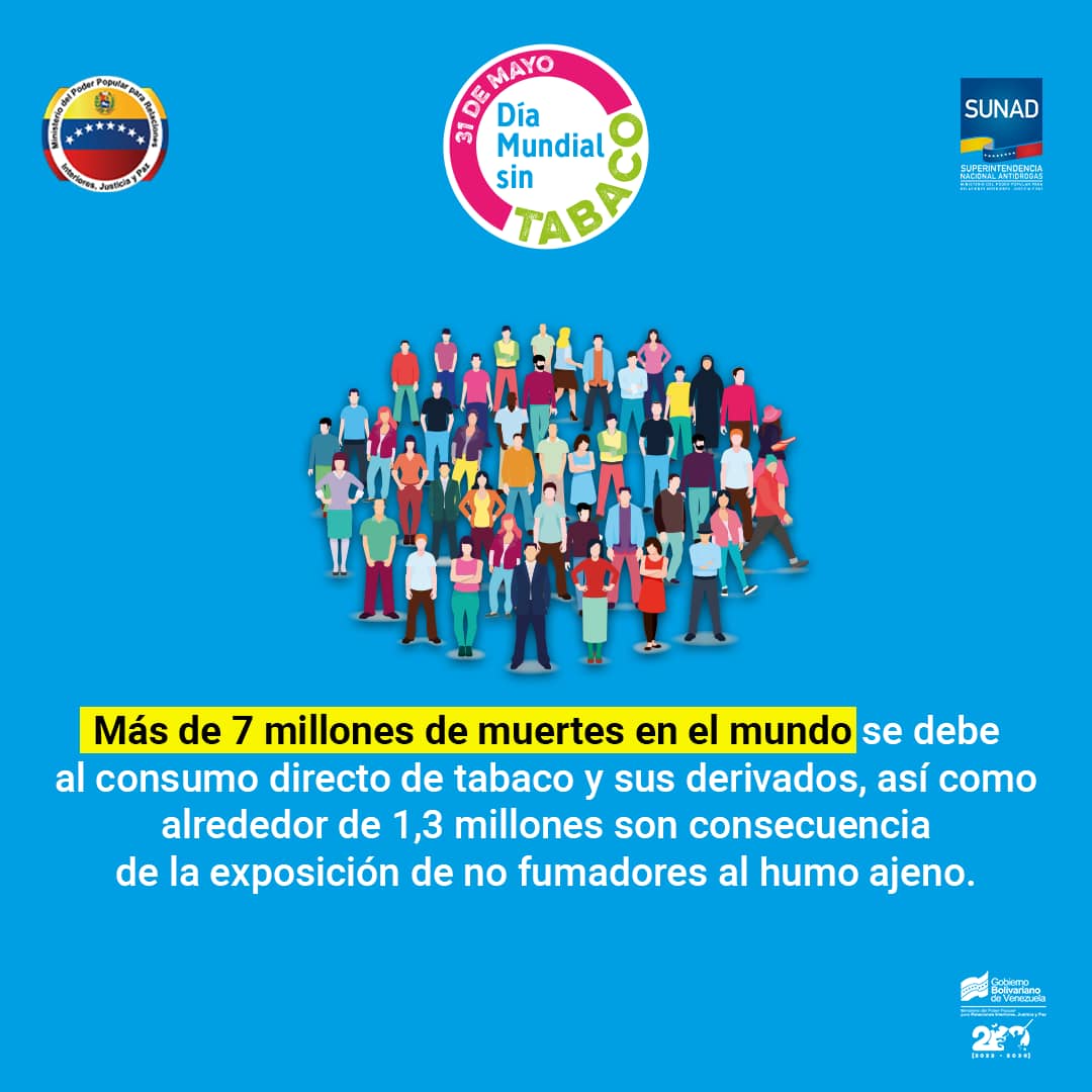 🚭Con motivo del #DíaMundialSinTabaco que se celebra el #31May, puedes DESCARGAR en la página web: sunad.gob.ve el Tríptico 2024, alusivo a esta fecha de la <a href="/opsoms/">OPS/OMS</a> para conocer los peligros del consumo de tabaco y cómo prevenirlos.