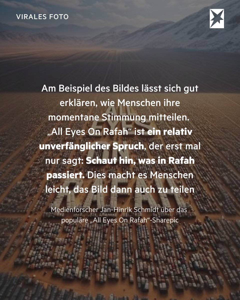 sternde's tweet photo. Auf #Instagram geht ein Bild viral, das ein Flüchtlingslager nahe der palästinensischen Stadt #Rafah zeigen soll. Nur: Die Zeltstadt existiert gar nicht. Und über den Ersteller sollte man mehr wissen, bevor man das #Sharepic teilt: https://t.co/X95pO6ZF1v https://t.co/aI4MLqGqGt