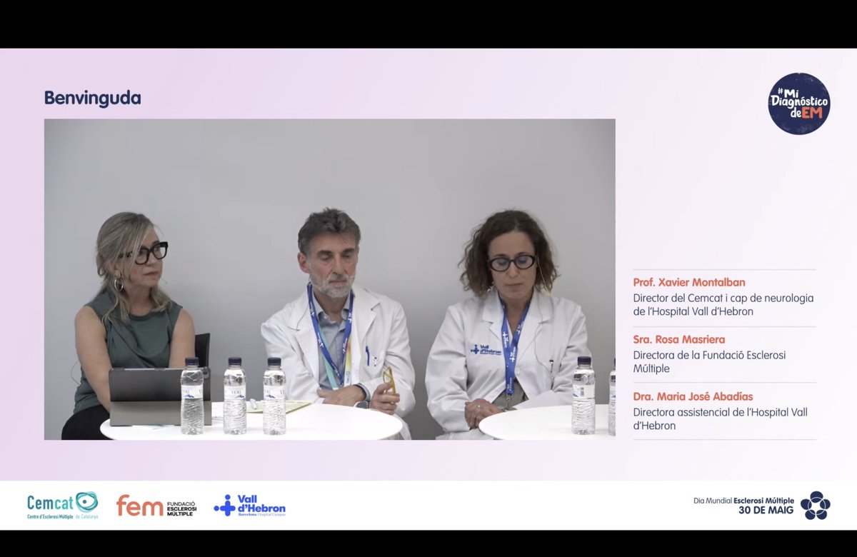 GeoArrambide's tweet photo. Evento híbrido en el Cemcat por el #diamundialesclerosimultiple. Con la participación de pacientes, @FundacioEM, @XMontalban y @CarmenTur1. Experiencias con el diagnóstico, diagnóstico cada vez más temprano y preciso, y el potencial de la AI en EM. @cemcat_em @vallhebron @VHIR_ https://t.co/mBE19VdWaO