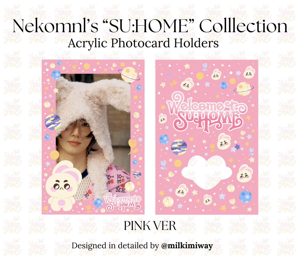 INCH CHECK 🩷🩵 Su:Home Acrylic PC Holders— ₱260ea — Pink or Blue Ver ₱300ea — 2 Sided w/ freebies included!