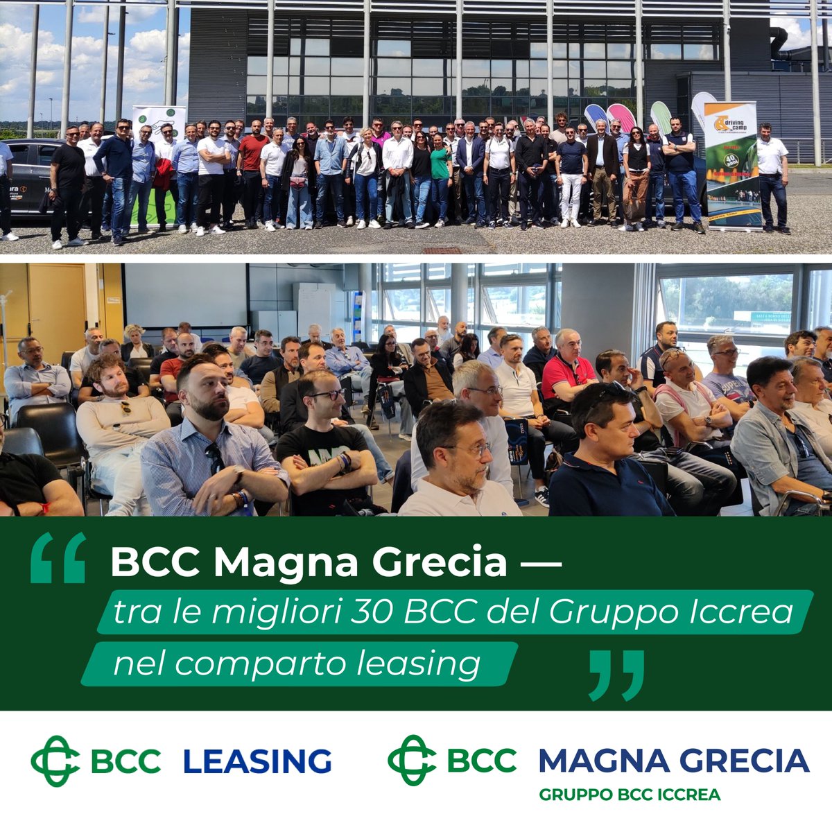 La BCC Magna Grecia si è classificata, in tutta Italia, tra le migliori 30 BCC del Gruppo Iccrea nel comparto leasing.

Un'esperienza all'insegna di emozioni, apprendimento e spirito di squadra
#BCCLeasing #BCCMagnaGrecia