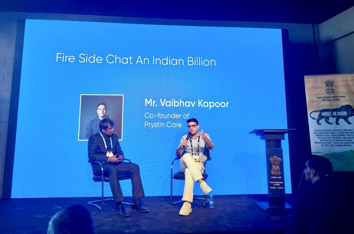startupindia's tweet photo. #StartupIndiaGoesGlobal

The India delegation had proud participation from Pristyn Care. At the India Exclusive Event @ #Reflect2024, @DrVaibhavK, Co-Founder of  @PristynCare, delivered an insightful fireside chat on "An Indian Billion”. He shared valuable perspectives on healthcare innovation, the startup ecosystem, and Pristyn Care's journey to becoming a unicorn—an inspiration for Cyprus to follow. 

#SUIinCyprus #PristynCare #Innovation #Healthcare