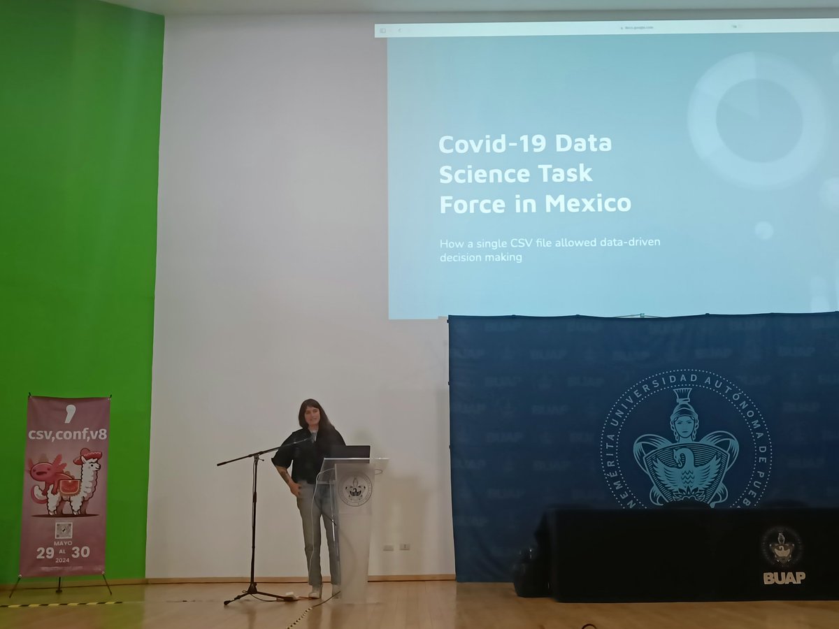 Sape_BY's tweet image. 🦙 First keynote of today starting now!  Come and hear @paw speak about how a single #csv file allowed data-driven decision-making during COVID-19 in Mexico! 🇲🇽
🗨️ Come to the auditorium, or follow the livestream! #commallama
youtube.com/live/vJvAlcfp5…