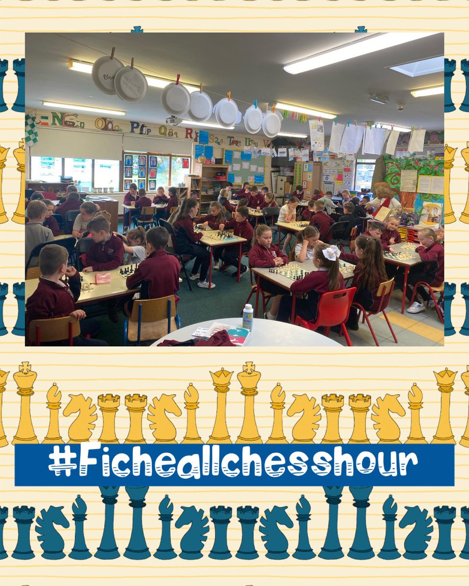 ♟️♟️Congrats to our amazing children who played chess this morning, aiming to set a record for the most students playing simultaneously! ♟️ What a fantastic way to spend the morning in CC! 🌟 @Ficheall_ie #ficheallchesshour #chesschallenge #ESCC2024