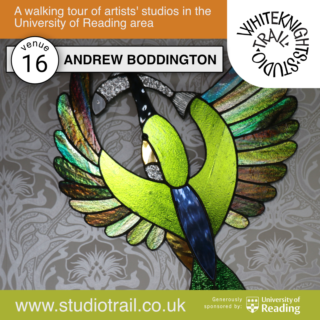 ANDREW BODDINGTON: GLASS
studiotrail.co.uk
Mark the 8th and 9th on your calendars. We look forward to seeing you.
 #wst2024 #whiteknightsstudiotrail #wstreadinguk #rdguk