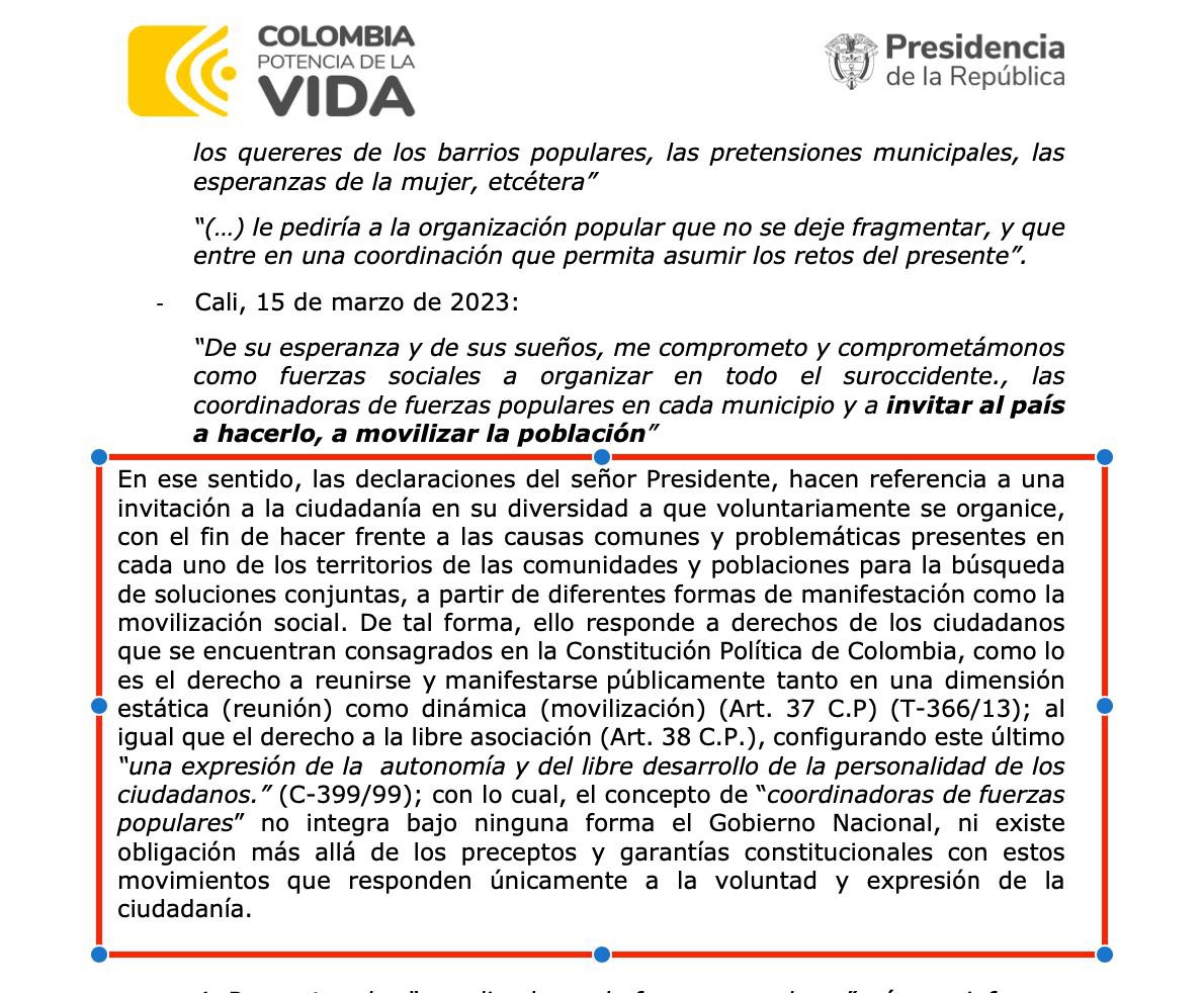 MariaFdaCabal's tweet photo. Después de una lucha judicial vía tutela que terminó con fallo desde el Consejo de Estado contra Gustavo Petro para que responda por lo que significan las “Coordinadoras de fuerza popular” no hubo una respuesta satisfactoria. 

Responde la petición Laura Sarabia que se ve sabe que muy poco a qué se refiere Petro con esas coordinadoras.