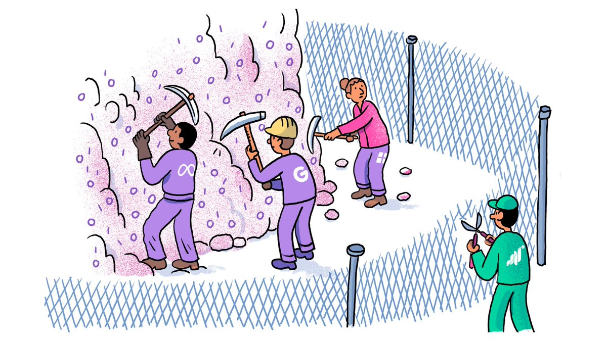 Decentralisedco's tweet image. Can crypto help solve the walled garden challenges around data for AI products?

The biggest bottleneck for large language models (LLMs) isn’t compute; it’s data. 

GPT-5 is expected to require up to 75 trillion words for training. Or eight times the amount needed to build GPT-4.…