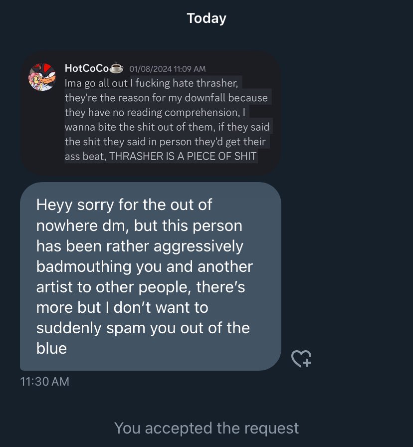 ThrasherScourge's tweet photo. Since Krack and @HotCocoPon1 wanna throw stones and hide their hands, I’ve got some shit to air out about them. We all know Krack is a terf yada yada— it’s coco who’s been straight up transphobic and wishing harm on me for being trans in private and telling y’all she’s not. 🧵 https://t.co/Ixsvp9cr7S