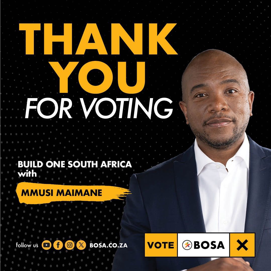 BuildOneSA's tweet photo. Thank you very much to all the South Africans who voted for Build One South Africa with Mmusi Maimane

Viva 👏🏾BOSA👏🏾 Viva! 👏🏾 https://t.co/mzMyTAefa6