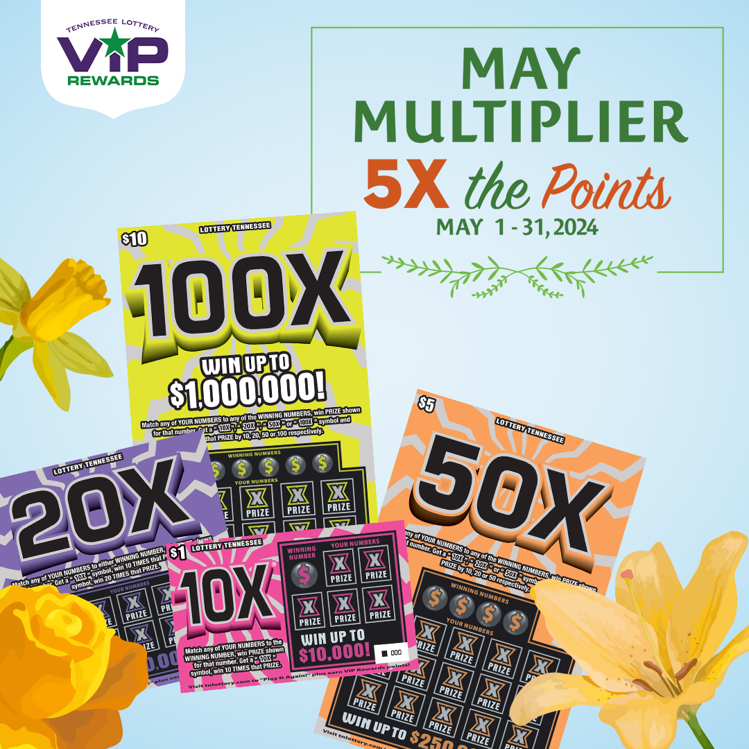 TNLottery's tweet photo. Tomorrow is the LAST DAY to get 5X VIP Rewards Points on all Multiplier Instant Games! Become a VIP Rewards Member today! [LINK] #TNLottery #GameChangingFun #TennesseeLottery https://t.co/xFECgvpkgZ