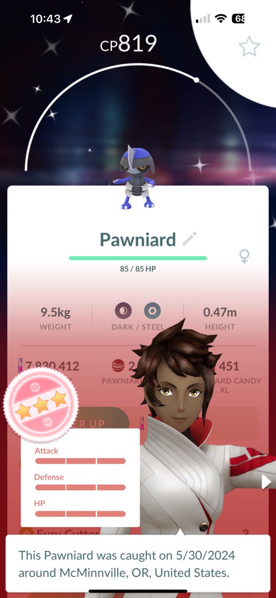 Omg my first shiny pawniard and it’s a shundo!!!! 🥺🥰🥳💯✨