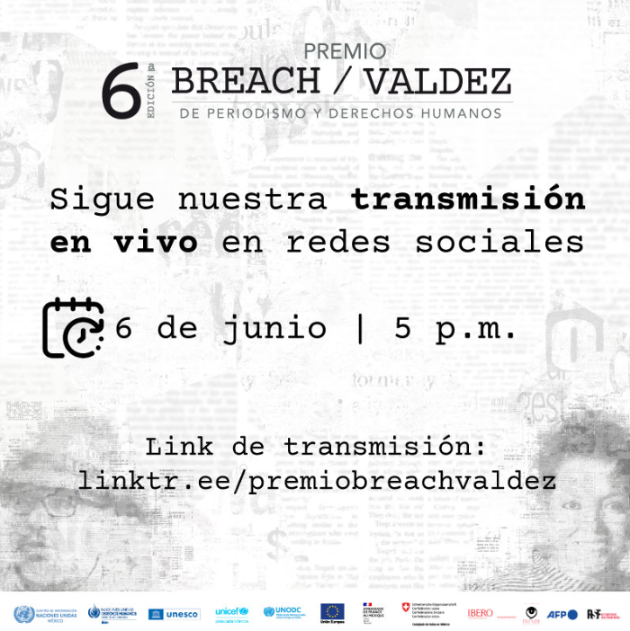 📢Las organizaciones convocantes del Premio @BreachValdez de Periodismo y Derechos Humanos tienen el agrado de anunciar a las personas ganadoras de la 6ta edición📰💻 La ceremonia será el día: 🗓️ 6 de junio | 5:00 pm 📱 Sigue la transmisión en vivo desde lnk.bio/s/367c3