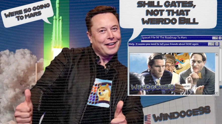 'It's inevitable.'  @elonmusk 
 @windoge_98 Windoge98 $EXE is a distinctive and engaging entry point to #ICP and so much more! Boot up the OS here windoge98.com & 
medium.com/dfinity/the-fu… #elonmusk #musk #trump #CHAT