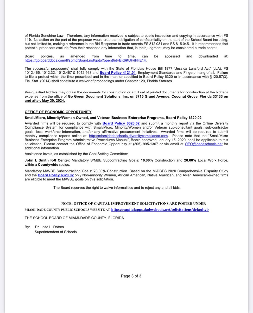MDCPSCapital's tweet image. We are out to Bid! John I Smith K-8 Center-New Bldg and Dining Shelter Addition 
#GOBprogress #jobs