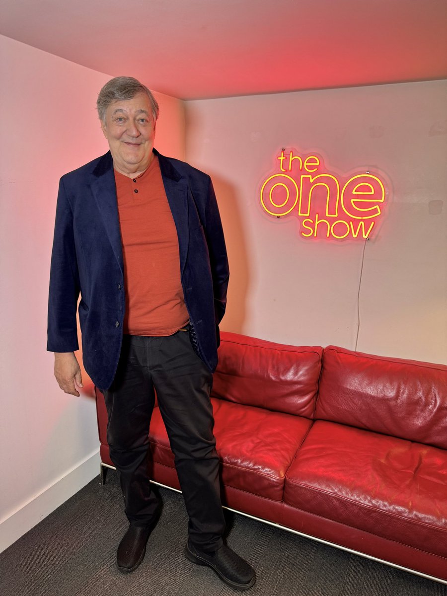 🎬 @stephenfry is here and ready to tell us about his new film, ‘Treasure’. Catch him on #TheOneShow at 7pm! 👉 bbc.in/3wVOpLR