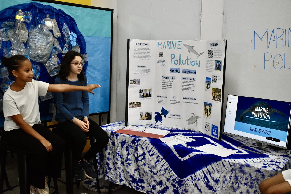 ISDakar's tweet photo. Grade 5 students presented their PYP Exhibition to this year's theme ‘Sharing the Planet’. We had 15 exhibition groups, exploring a range of topics that were anchored by the UN SDG’s. Parents, teachers stopped by to visit &amp; engage with these explorative exhibitions #ISDakar #PYP https://t.co/7Ako58pLKP