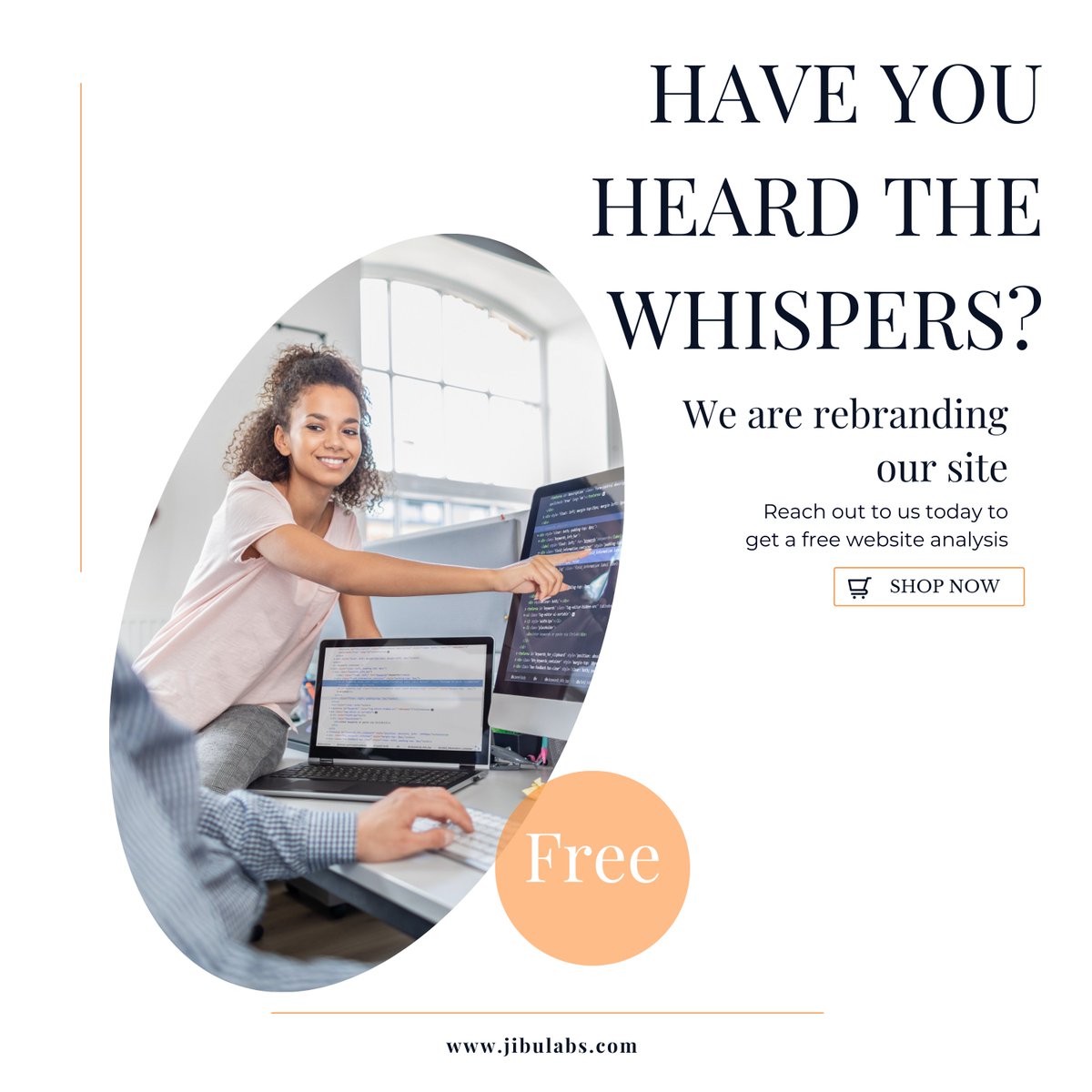 jibulabs's tweet image. Have you heard the whispers? We&apos;re thrilled to announce that we are rebranding our site! 

To celebrate this exciting change, we&apos;re offering a FREE website analysis for a limited time!

#Rebranding #WebsiteAnalysis #DigitalTransformation #WebDesign #SEO #ReachOut