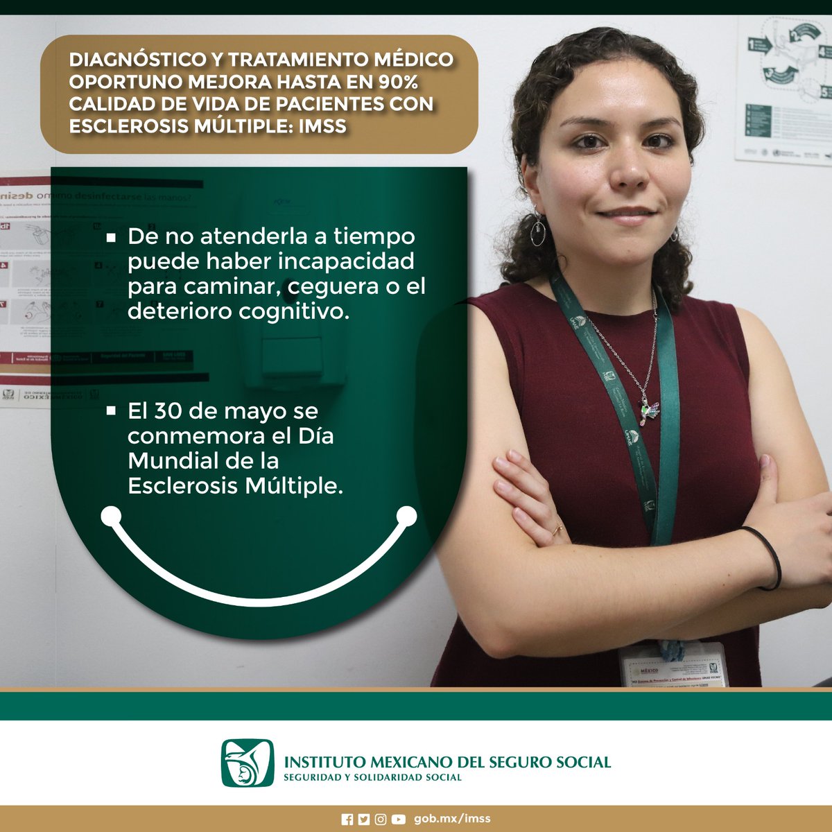 Tu_IMSS's tweet photo. Diagnóstico y tratamiento médico oportuno mejora hasta en 90% calidad de vida de pacientes con Esclerosis Múltiple: IMSS

 ➡️ https://t.co/LgHHdNNmcE https://t.co/eMbUdjMZxu