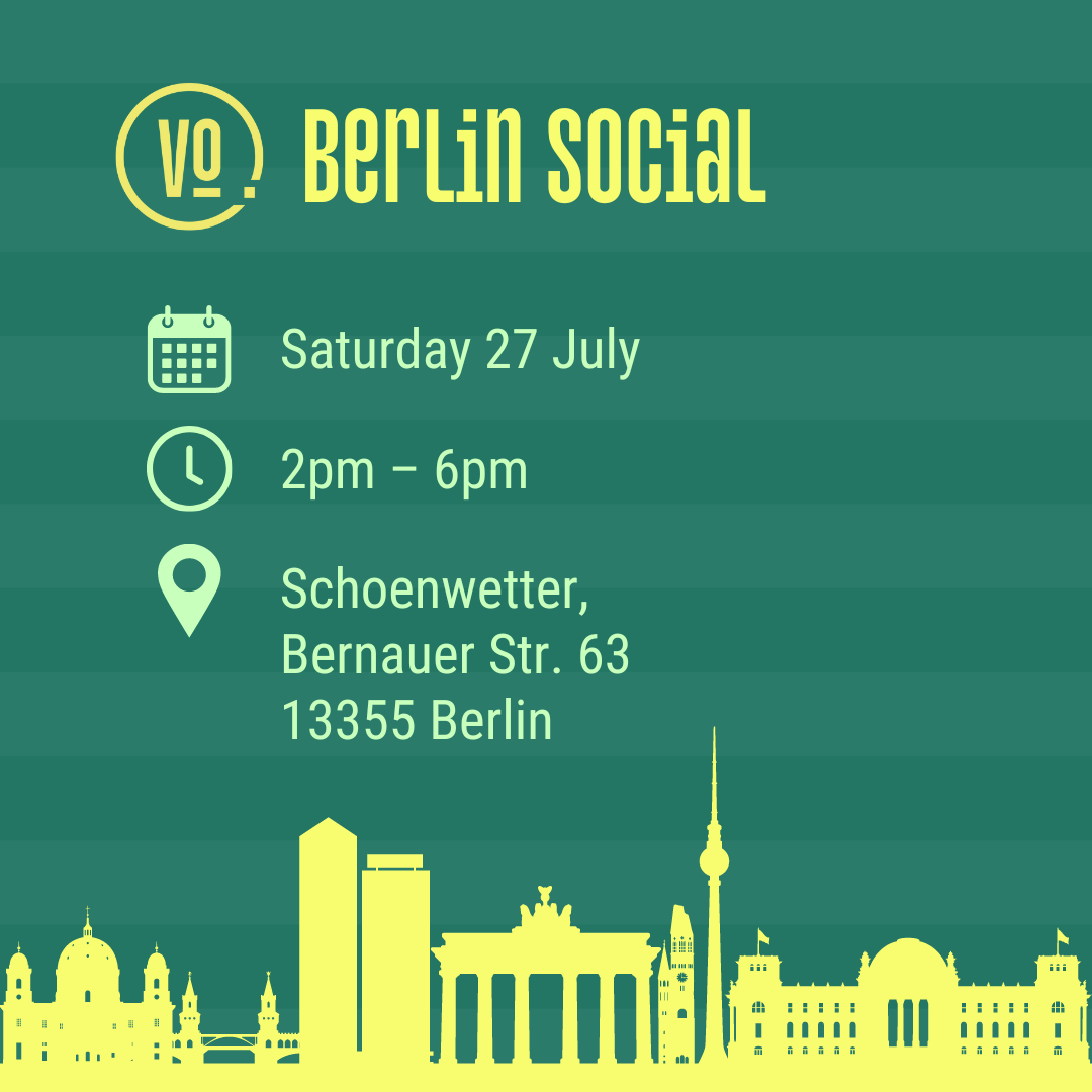 COMING SOON...

The Berlin Voiceover Social 

🗓️ Saturday 27 July
⏰ 2pm - 6pm
📍 Schoenwetter, Bernauer Str. 63, 13355 Berlin

More info on our website thevosocial.com/events