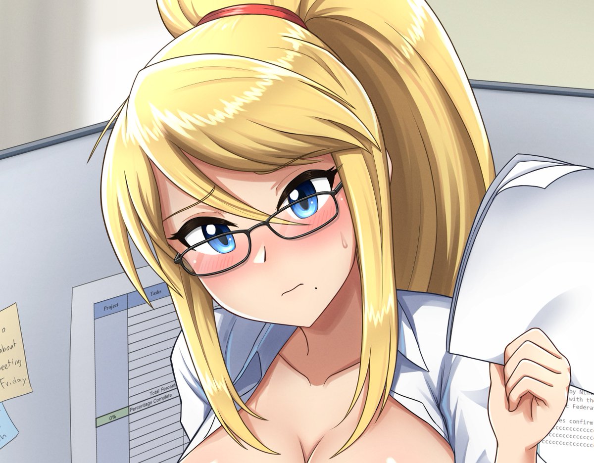 Thank you all so much for 10K likes! Very happy to see Samus getting this much love. 😊
By the way there's a glasses and a 'not safe for office workplace conduct' version over on the supporter place. 😉