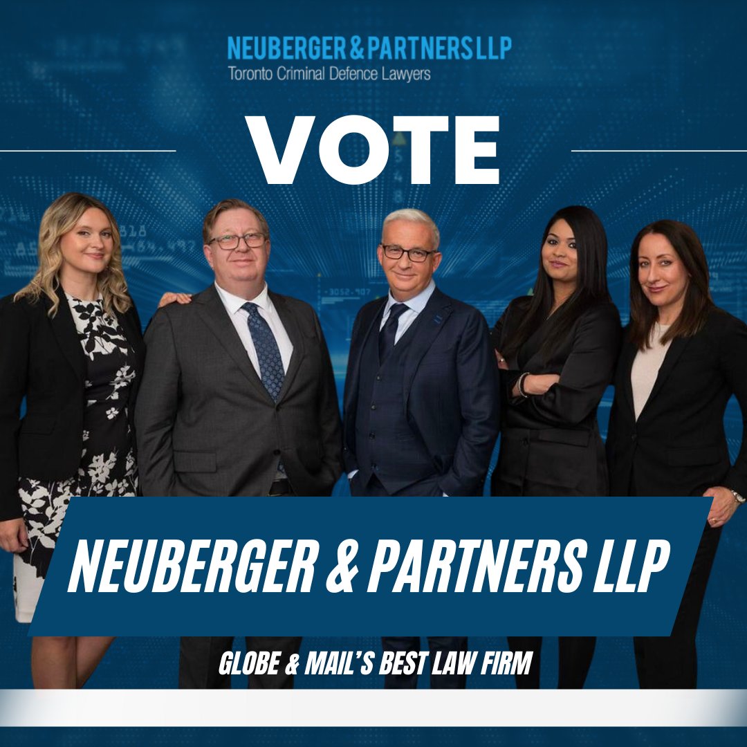 There’s only one day left to vote for Canada’s #BestLawFirm by @globeandmail. The survey is open until the end of the day, Friday, May 31, and will only take a few short minutes to complete. Vote for Neuberger & Partners and our lawyers here: bit.ly/GMVoteNeuberger