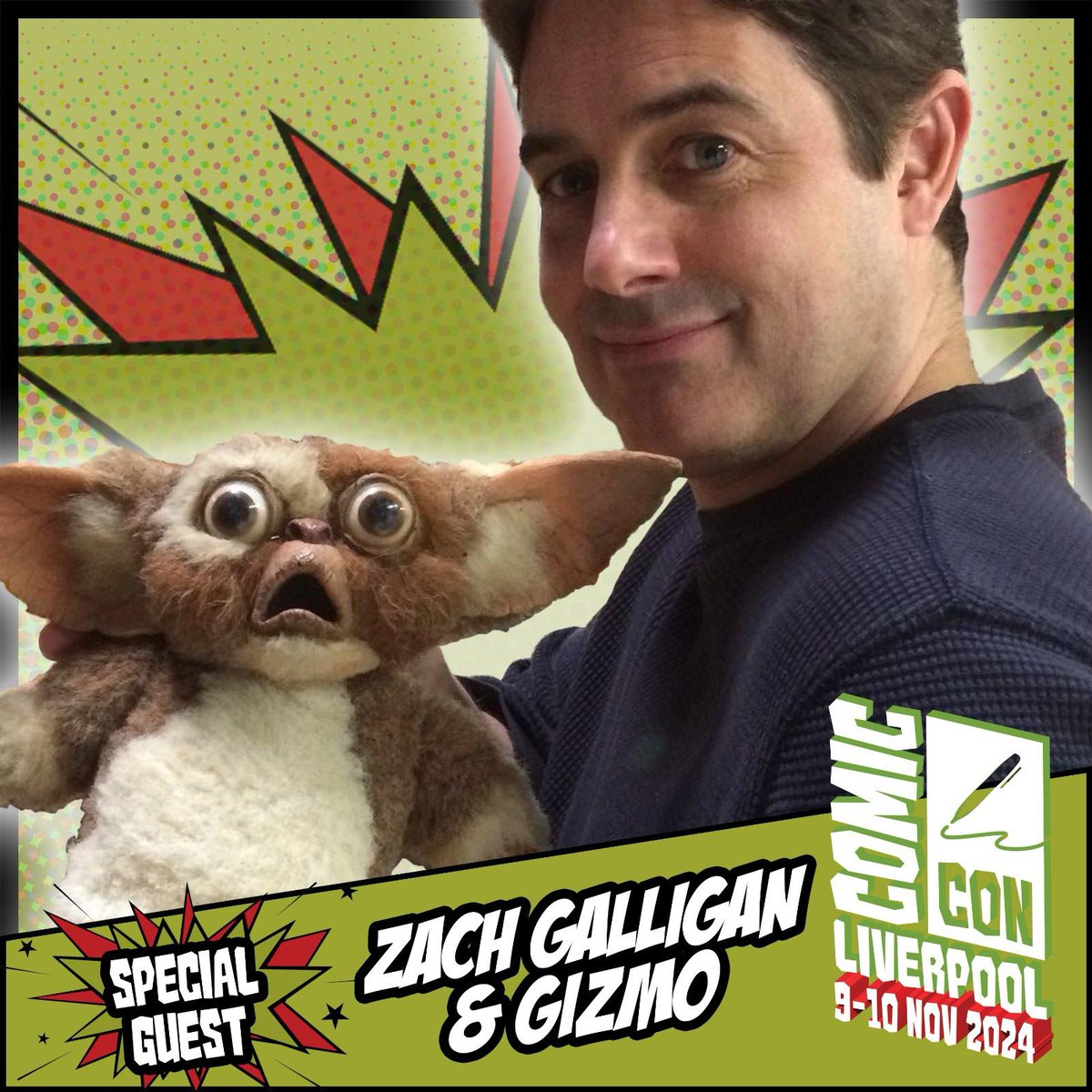 Comic Con Liverpool welcomes Zach Galligan, known for projects such as Gremlins, Sacred Grounds: Forbidden, Waxwork, and many more. Appearing 9-10 November! Tickets: comicconventionliverpool.co.uk