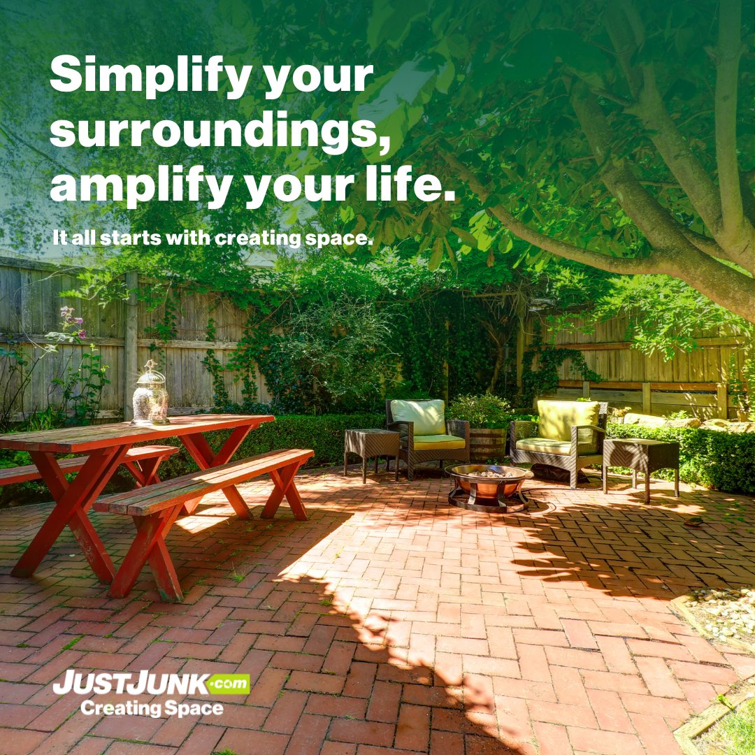 Transform your backyard into a serene oasis. We'll help simplify your space so you can amplify your life.🌿 Book JUSTJUNK online: 1l.ink/FFB7VFK 
#SpringIntoAction #BackyardBliss #JUSTJUNK #CreatingSpace