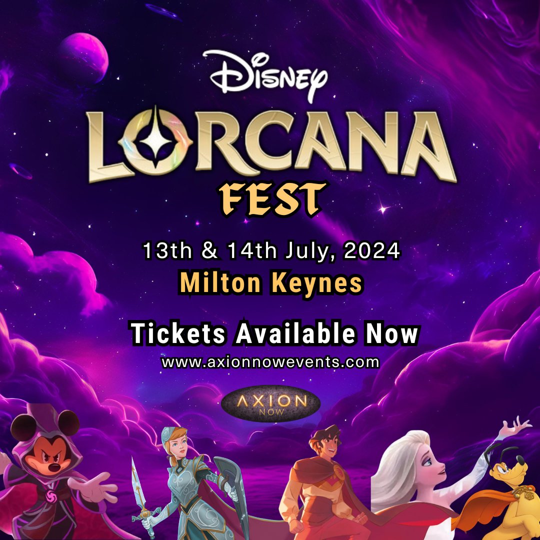 AxionNow's tweet image. Announcing...Lorcana Fest!

As the UK leader in Magic: The Gathering events for the last 10 years, we are excited to welcome a new addition to our roster of TCG events.

We are now thrilled to bring Lorcana to the UK with this event that is designed for people of all ages and…