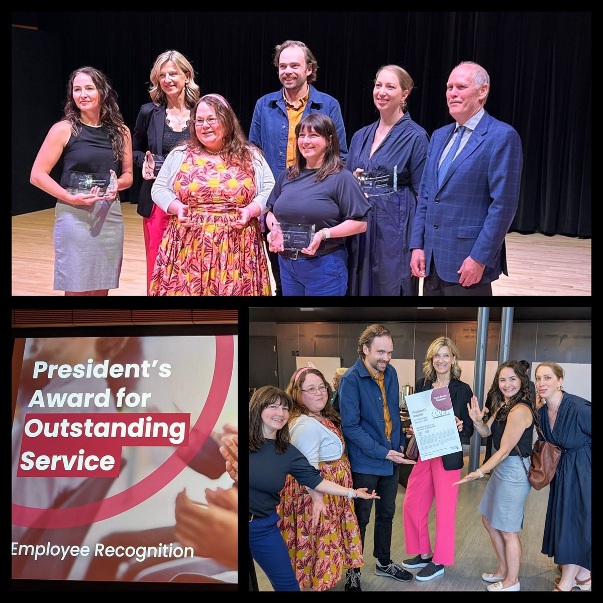 So very pleased for our wonderful @MIRAMcMaster team for receiving the @McMasterU 2023 President's Award for Outstanding Service. Shout out to @audreypatocs @Allisonmward @GesineAlders Alison Outtrim, @caseyirvin and Amy Ladouceur. Thank you for all you do!