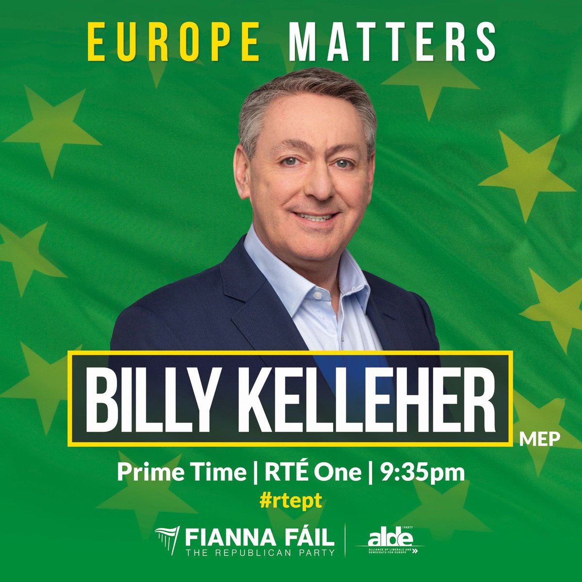 Tune in to the Ireland South constituency debate tonight from 9.35pm and join the conversation #rtept. @BillyKelleherEU