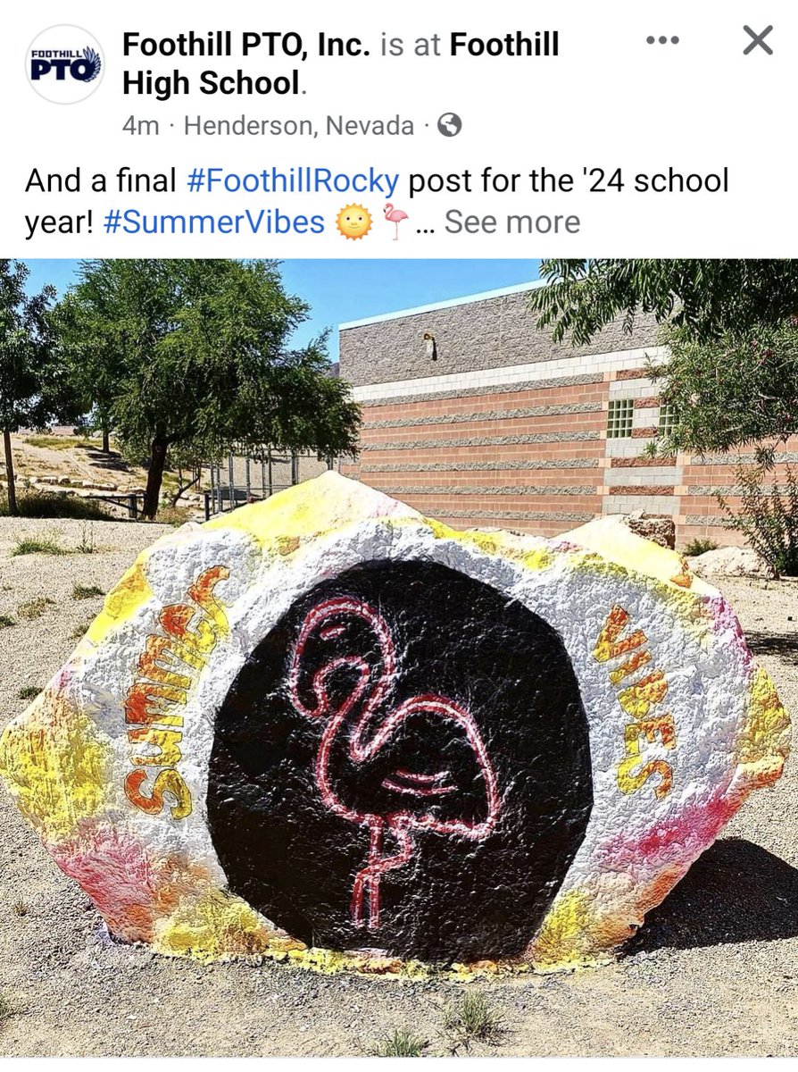 Hey @VGKFlamingo you're on Foothill HS spirit rock!