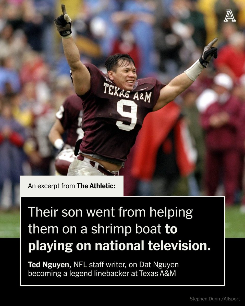 Dat Nguyen forged his parents’ signatures to sign up for the football team in junior high.

He went on to become to legend at Texas A&amp;M and then drafted by the Dallas Cowboys, becoming the NFL’s first Vietnamese player.

✍️ <a href="/FB_FilmAnalysis/">Ted Nguyen</a>
nytimes.com/athletic/55197…