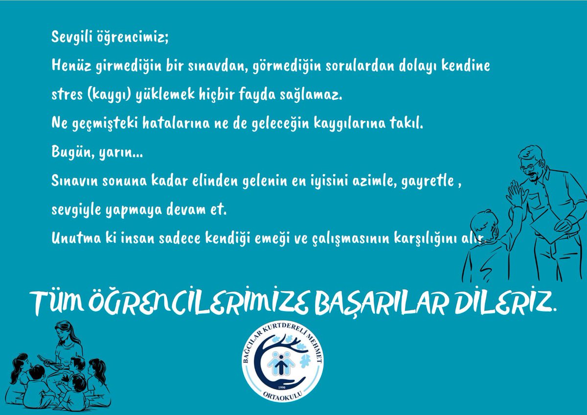 LGS sınavında tüm öğrencilere başarılar dileriz.
<a href="/TC_Bagcilar/">Bağcılar Kaymakamlığı</a> 
<a href="/BagcilarMem/">Bağcılar İlçe Milli Eğitim Müdürlüğü</a>
