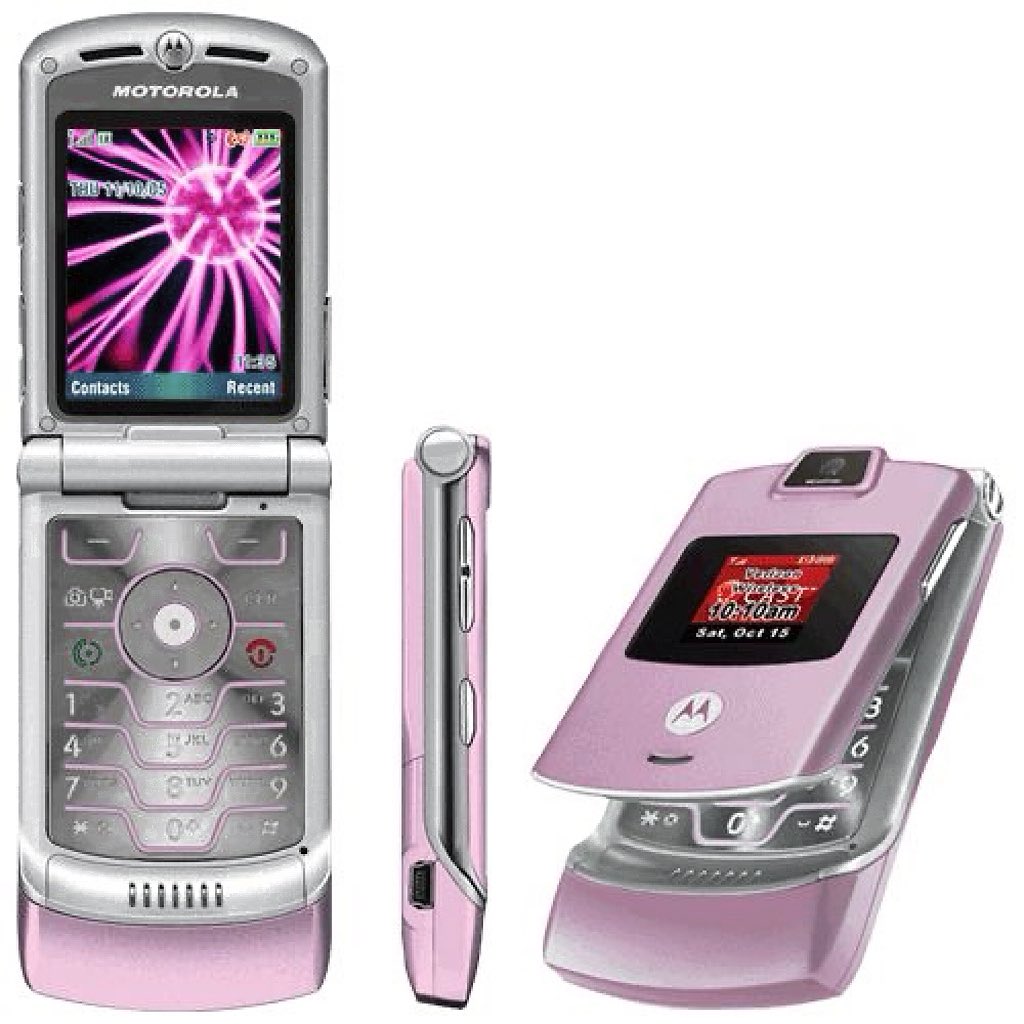 motorola razr pink cellphone