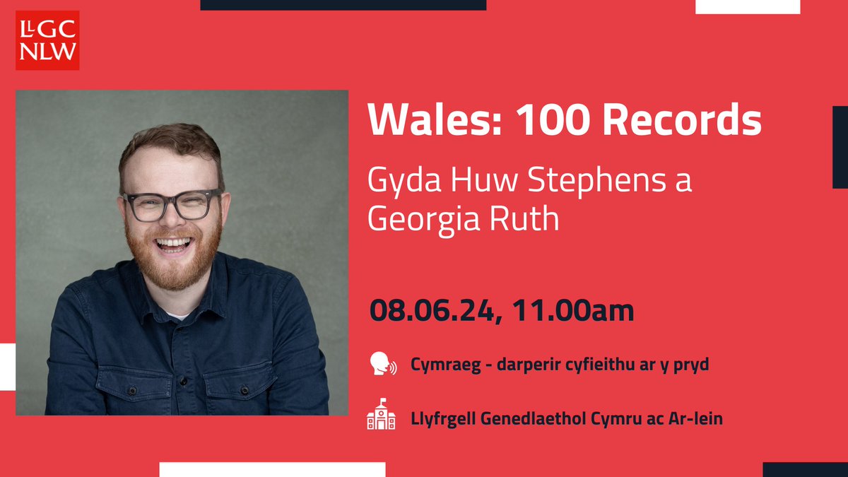 Wales: 100 Records Mae ‘Wales: 100 Records’ yn lyfr newydd gan @huwstephens sy’n edrych ar dreftadaeth gyfoethog cerddoriaeth Cymru. Ymunwch â fo a @georgiaruth wrth iddynt blymio’n ddwfn i yrfaoedd artistiaid recordio pwysicaf Cymru. 🔗 llyfrgell.cymru/digwyddiadau