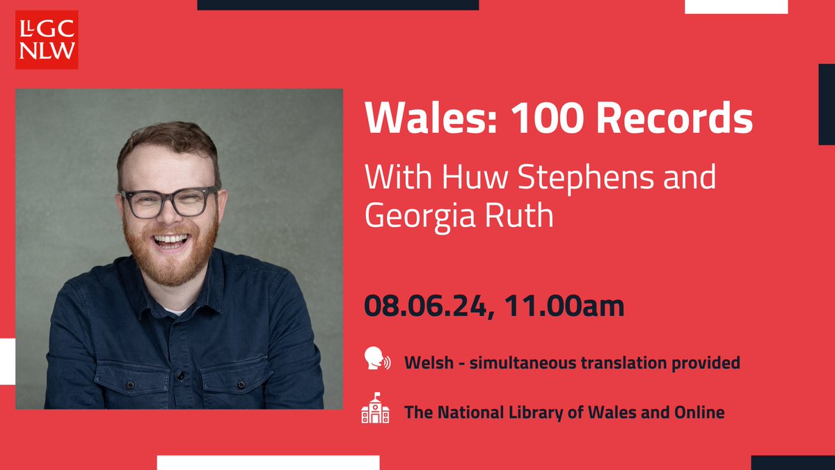 Wales: 100 Records ‘Wales: 100 Records’ is a new book by @huwstephens which looks at Wales’ rich musical heritage. Join him and @georgiaruth as they take a deep dive into the careers of Wales’ most important recording artists. 🔗 library.wales/events