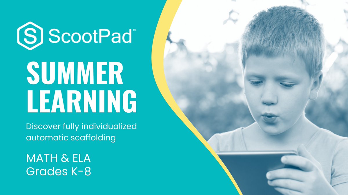 ScootPad's tweet image. ScootPad helps students practice the concepts they need most—and makes learning fun without distracting gimmicks. ➡️ ow.ly/PBav50RUEjP It's not too late to sign up for summer!
#summerlearning #afterschool #edchat #teacherchat #homeschool