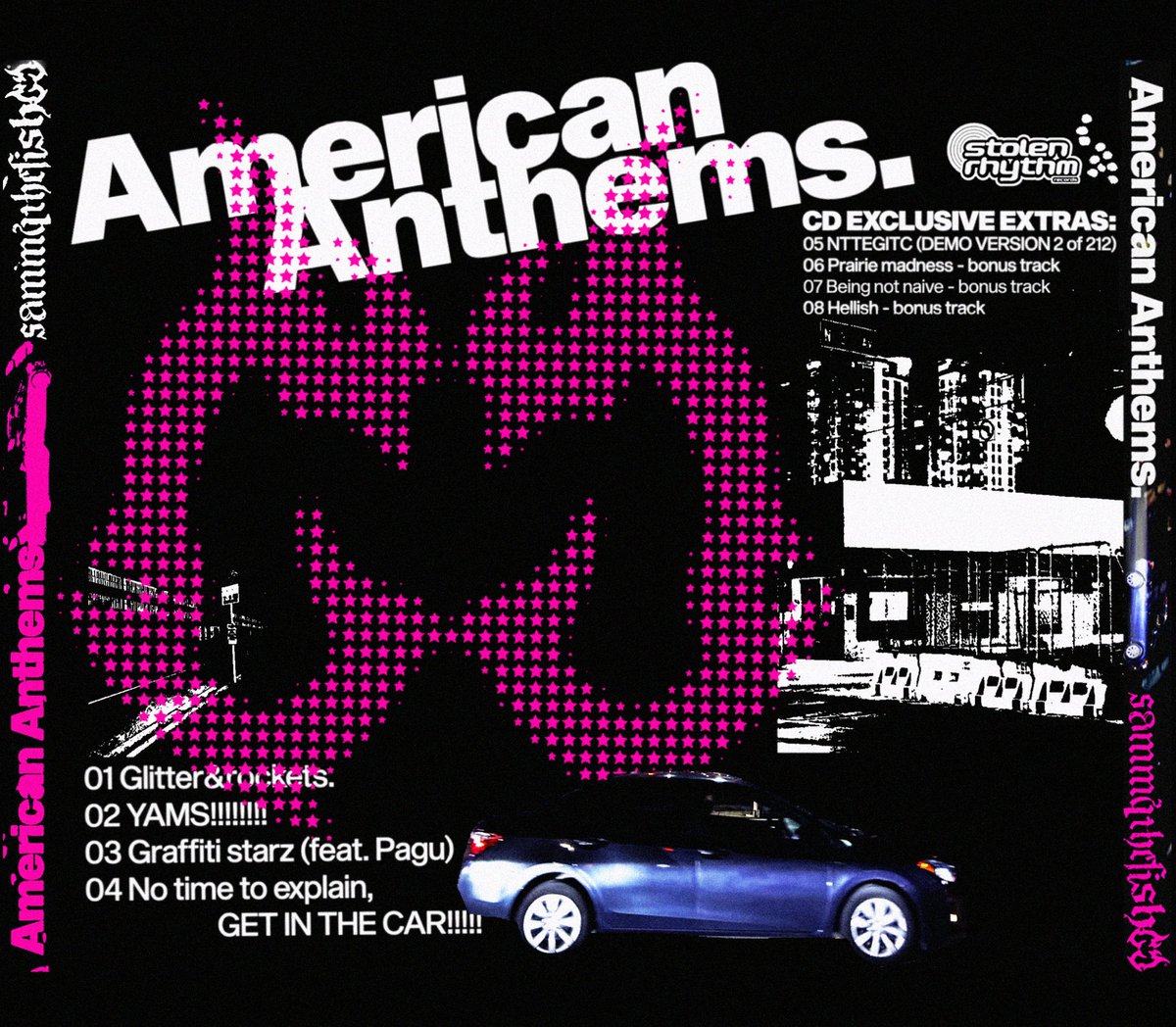 bluetoothnjoyer's tweet photo. American Anth. CDs available now*** link in linktree!!! ltd time thing, itll be gone in 1 or 2 weeks. its also up on streaming on @stolenrhythm and indie ants recs :) all designed, mixed, prod, and made by me as always except @pagu_official ft on track 3 https://t.co/SbGJzdskCl https://t.co/KZpRrxH9DQ